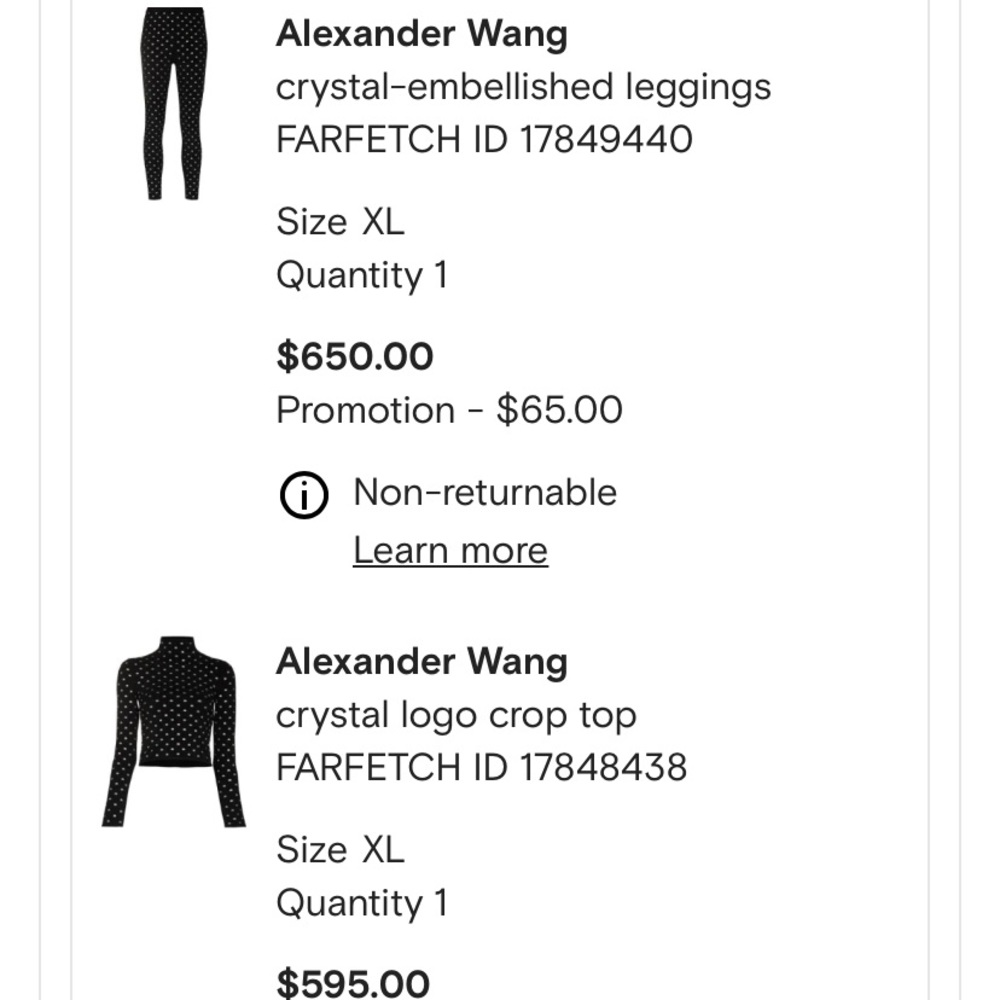 Alexander Wang Crystal Embellished 2 piece set